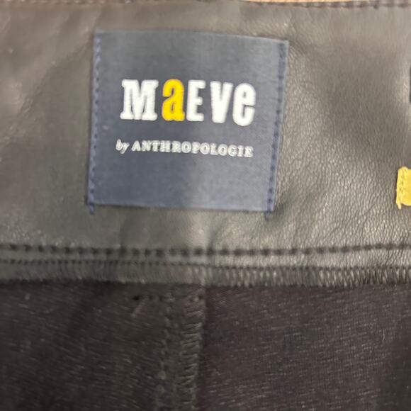 Maeve Anthropologie The Collette Black Faux Leather Shorts Womens Size 32 - Picture 2 of 4